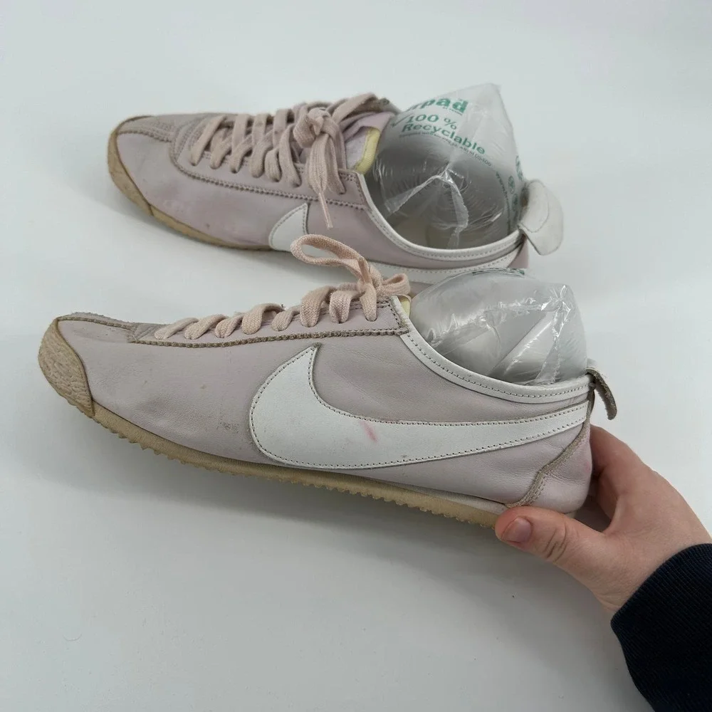 Nike Womens Cortez Leather Pink Athletic Sneaker 309549 511 Low Top Size 10